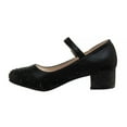 thumbnail image 2 of Badgley Mischka Little Kids Girls Block Heel Rhinestone Dress Shoes,   Black, 3, 2 of 7