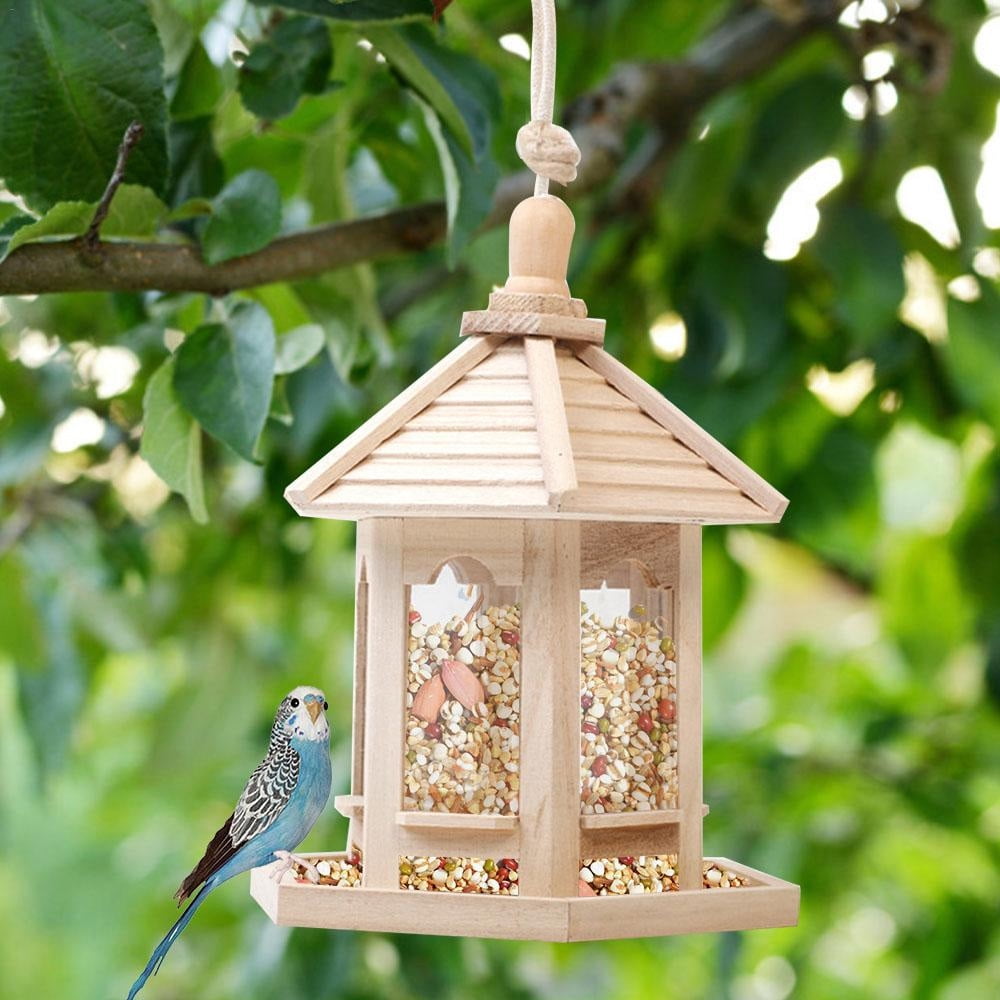 Willstar Classic Bird Feeder Novelty Hanging White Wooden Gazebo Wild