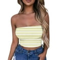 thumbnail image 2 of Nmnitkp Tube Tops for Women Show off your Figure Women's Crop Top High Cost Performance Tube Tops Sleeveless Stretchy Solid Strapless Stripe Printing Tube Top（Plus Size）, 2 of 4