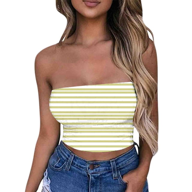 Tube Tops, Womens Printed Strapless Yoga Exercise Chest Wrap Pullover