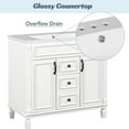thumbnail image 3 of 36'' Bathroom Vanity with Top Sink, Modern Bathroom Floor Cabinet with 2 Soft Closing Doors and 2 Storage Drawers, Solid Wood Frame Bathroom Storage Cabinet with Three-Hole Basin,, 3 of 9