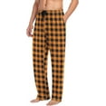 thumbnail image 4 of Top-kevin Orange Plaid Pajama Pants for Men Pajama Bottoms Sleep Lounge Pjs Pants, 4 of 13