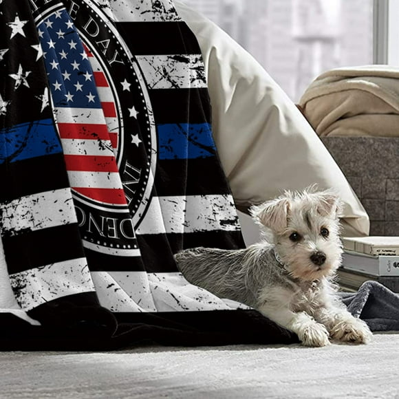 Affordablo Anti-Static Fuzzy Soft Blanket Microfiber Thickened Blanket office Nap Blanket Printed Warm Blanket American Star Spangled Flag Flannel Air Conditioning Sleeping Blanket