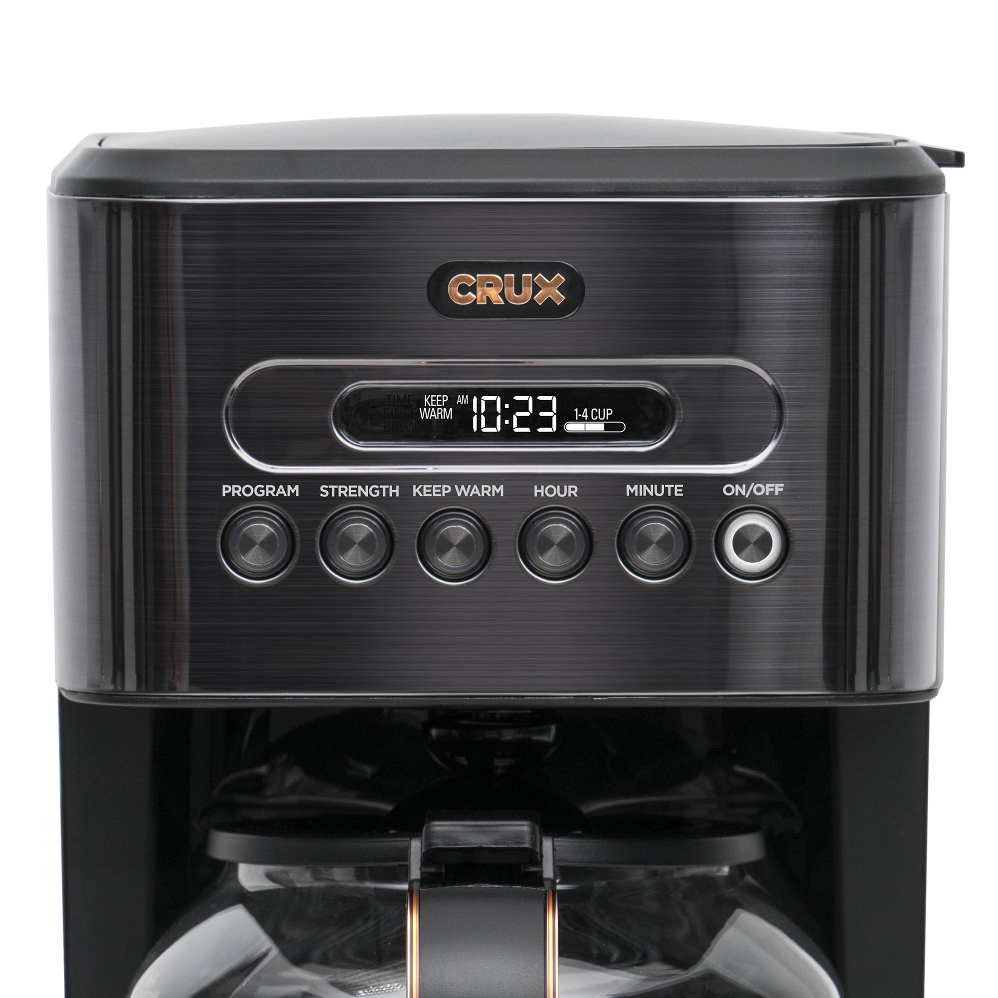 Crux 14 Cup Programmable Coffee Maker, Black 