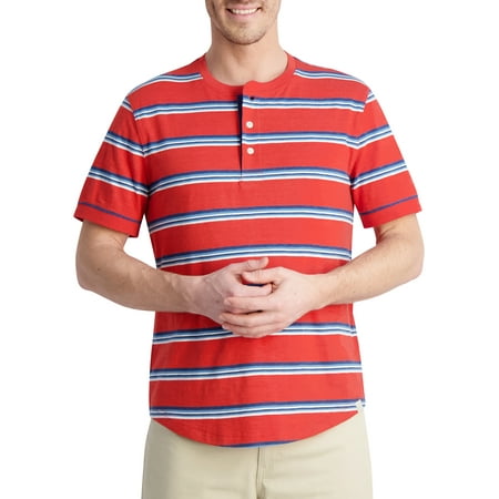 Chaps Men's Short Sleeve Coastland Wash Henley T-shirt-Size XS-2X