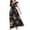*Black, variant on U Women's Plus Size Floral Print Flutter Sleeve Tunic Maxi Dress ,Casual Summer Maxi Dress Pink,Womens Plus L