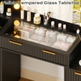 thumbnail image 5 of Ktaxon Large Makeup Vanity with 9 Drawers, Flutted Vanity Table Set with Lighted Mirror, Get Ready with Me, Black, 5 of 8