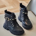 thumbnail image 7 of BXJX Girls Ankle Boots, Fall Winter Side Zipper School Slip-Resistant Lace Up Boots Black Size 10 Little Kids, 7 of 7