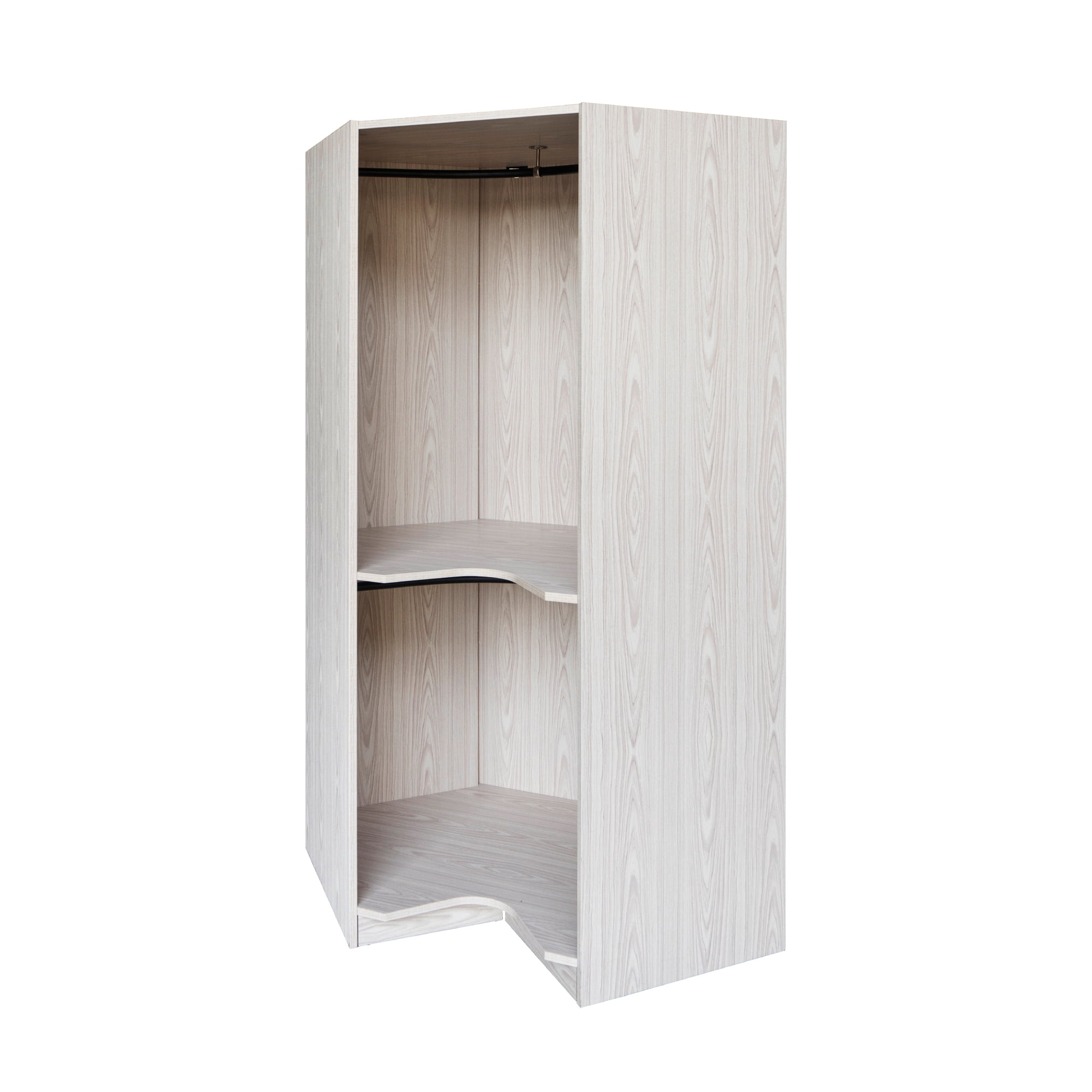 Euroco 63.6" Armoires, Modern Polygon Corner Wardrobe for Kids Adults, Natural
