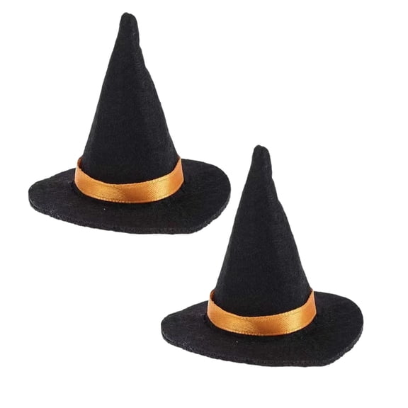 Halloween Decorations - 2Pcs Mini Witch Hats - Handmade Witch Hats - Bottle Decor for Halloween Party Favors DIY Hair Accessories Crafts,Halloween Gifts Home Decor