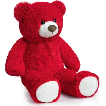HollyHOME Giant Teddy Bear Big Plush Stuffed Animal Soft Cuddly Toy Gift for Girlfriend Kids Valentine's Day 36 Inch Red