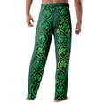 thumbnail image 3 of Domuza St Patricks Day Pajama Pants Men Shamrock Printed Elastic Waist Drawstring Home Trousers Soft Loose Fit Lounge Sleepwear with Pockets Turquoise XL, 3 of 5