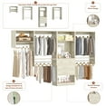 thumbnail image 4 of Homieasy Wall Mounted Closet System with 2 Sets, Heavy Duty Closet Organizer System with Drawers & Hanging Rods, Multifunctional Reversible Wardrobe Closet for Bedroom, Closet, White Oak, 4 of 4