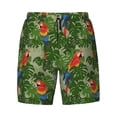 thumbnail image 4 of Lsque Mens Swim Trunks Parrots And Tropical Leaves Pattern - Bathing Suit Compression Liner - Beach Swim Shorts Swimwear - (S-3XL) - Stretch Quick Dry -Medium, 4 of 9