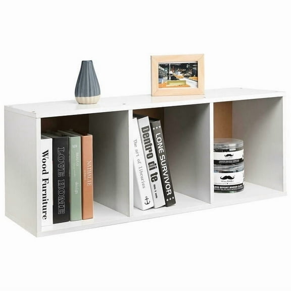 Étagère Organisatrice de Rangement à 3 Cubes, Bibliothèques Ouvertes Petite Bibliothèque Armoire Organiseur à Cubes pour Maison Bureau Bibliotheque
