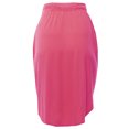 thumbnail image 4 of A2Y Women's Elastic Waist Self Tie Tulip Hem Side Pocket Skirt Fuchsia 1XL, 4 of 5