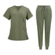 thumbnail image 5 of Uniformes de enfermería, conjunto de bata y pantalón de enfermera, para hombre y mujer, ropa de trabajo con escote Verde, 5 of 9