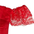 thumbnail image 7 of Lace Short Sleeves Corset Top Sexy Bustier Lingerie Waist Cincher Costume Tops Red M, 7 of 7