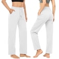 thumbnail image 2 of Khunlpohl Womens Sports Pants Workout Yoga Straight Leg Pant Drawstring Elastic Waist Casual Athletic Trousers with Pockets, 2 of 9
