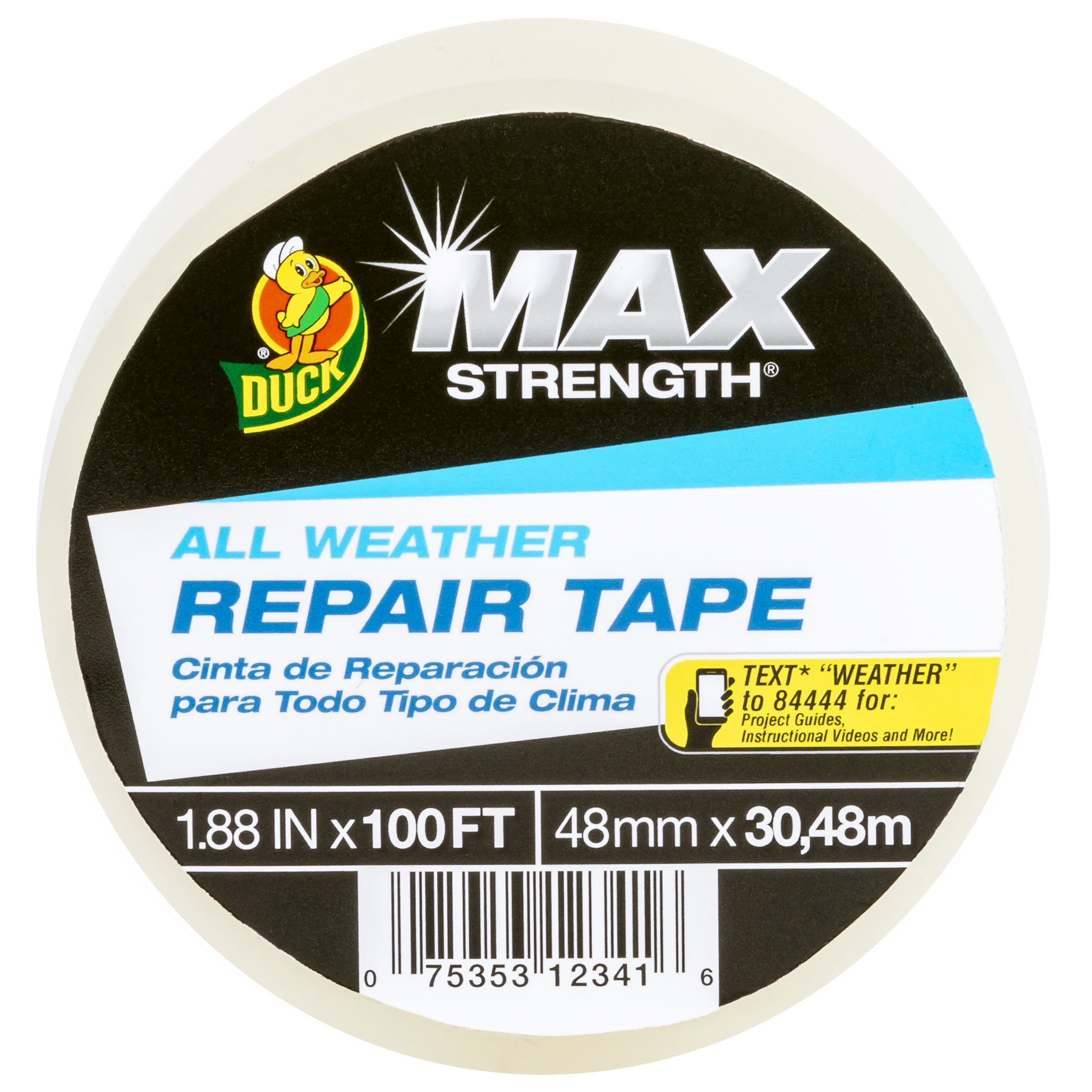 1.88-Inch x 100-Feet Clear Duck Brand All Weather Indoor/Outdoor Repair Tape 
