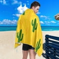 thumbnail image 5 of Hand Painted Cactus Beach Towel Quick Dry Absorbent Bath Towels Sandproof Lightweight Towel for Gym Yoga Sports Swimming - 31x71in Washcloth Gift, 5 of 7