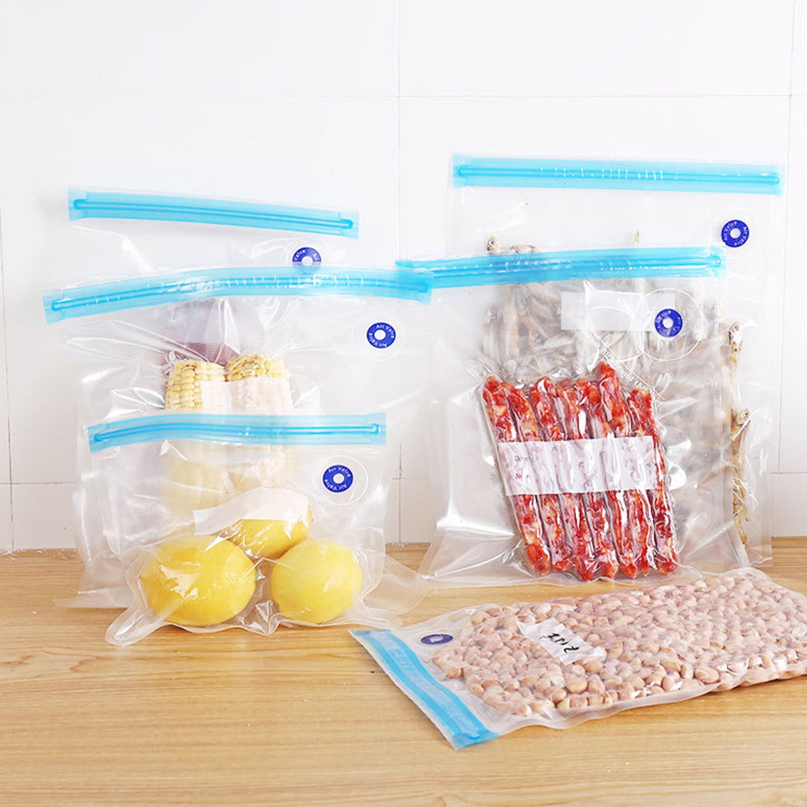 5pcs/set Reusable Vacuum Food Storage Zipper Bags Vacuum Bag For