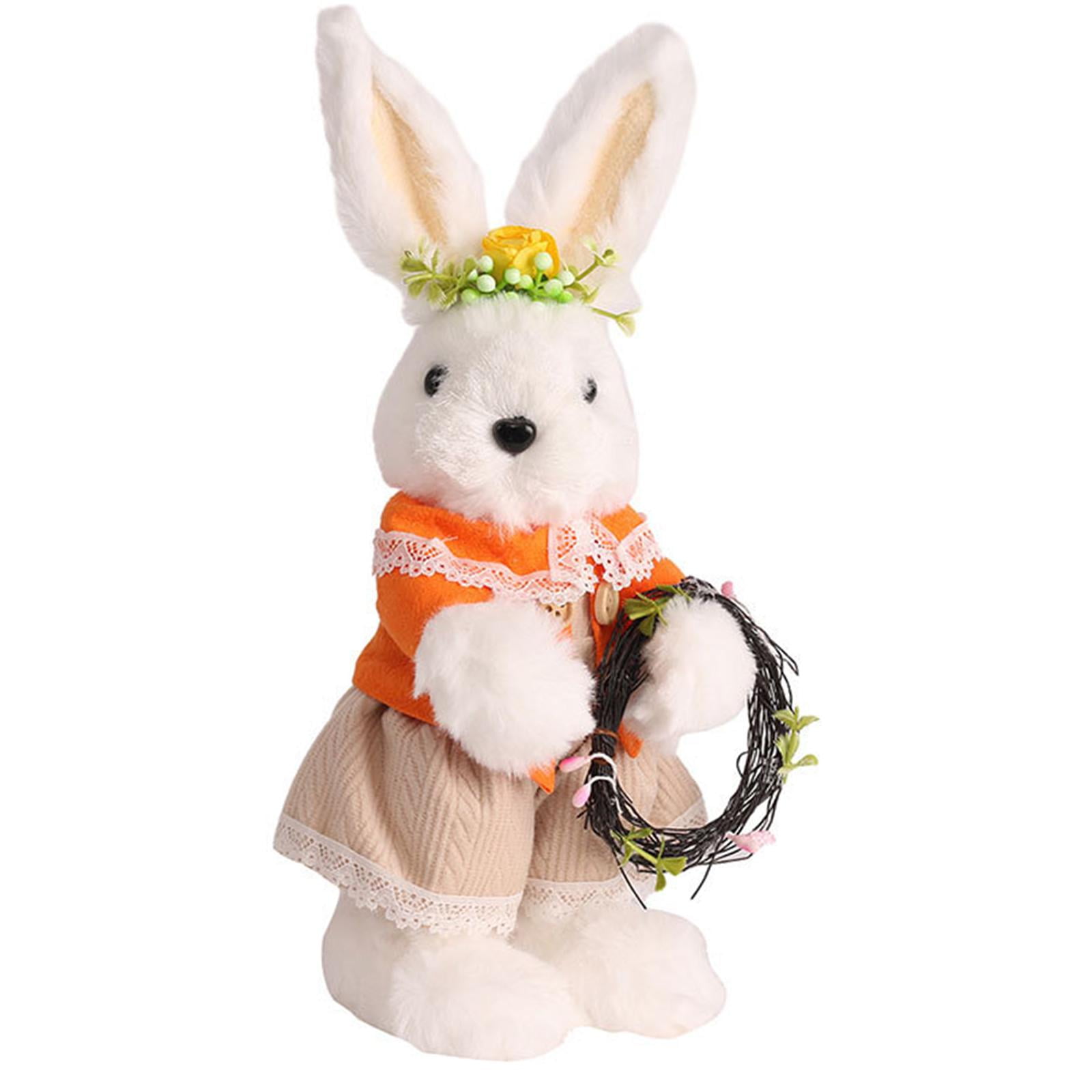FVDPWYE Easter Bunny Stuffed Animal Toy Children Present Decorative 10inch Tall Ornament Girl Rabbit