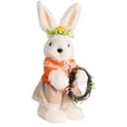 thumbnail image 4 of Conejito de Pascua de peluche de juguete de pie Figura hecha a mano Regalo para niños niña conejo, 4 of 9