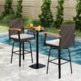 thumbnail image 2 of Gymax 2 PCS Outdoor Rattan 360 degree Swivel Bar Stool w/ Removable Cushion Footrests, 2 of 10