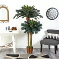 thumbnail image 5 of Nearly Natural 6' and 4' Sago Palm Double Potted Artificial Tree, 5 of 6