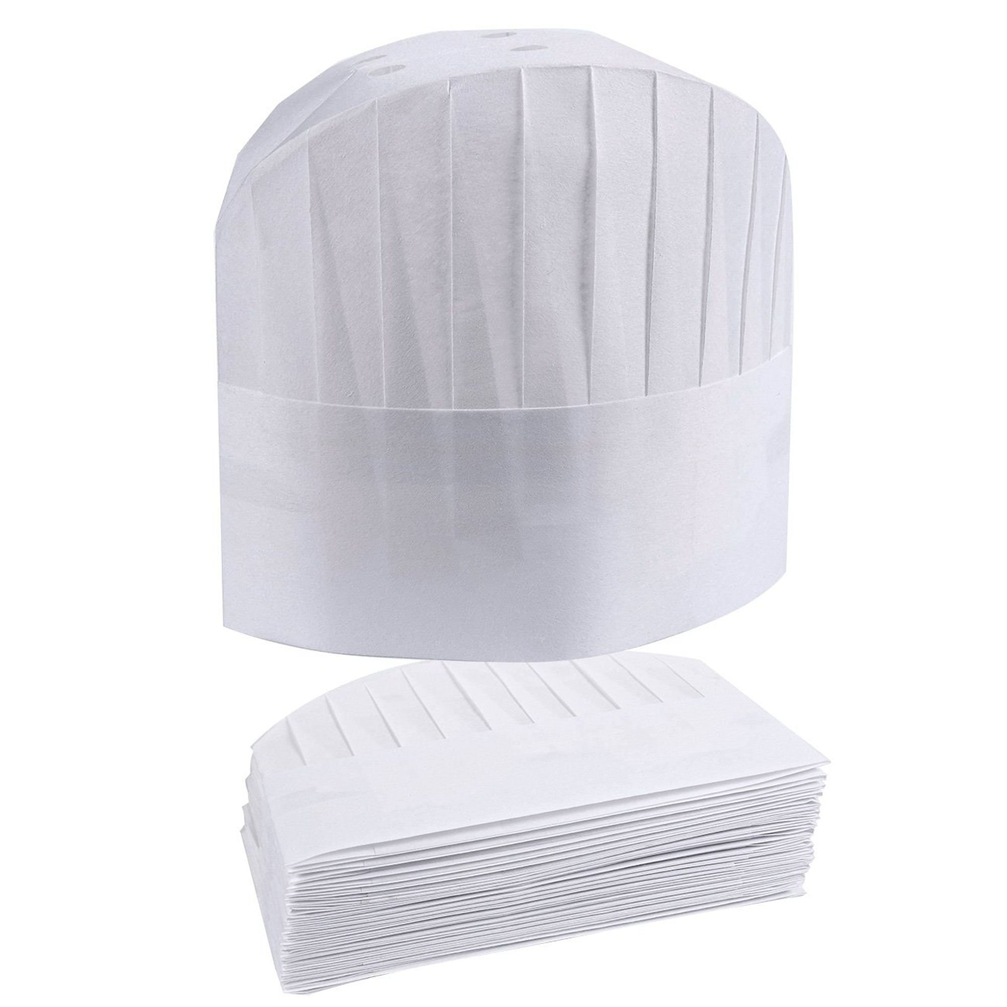 10pcs Disposable Cook Adjustable Men Kitchen Baker Chef Paper Cap Hat Catering H