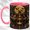 Pink, variant on Mosaic Coven Coffee Mug, Bat Moon Mug, Ceramic 11 oz