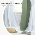 thumbnail image 5 of NICETOWN Double Layer Curtains for Bedroom, Blackout Elegant Grommet Noise Reflecting Fancy Drapes, Greyish Green, W52 x L95, Set of 2, 5 of 8