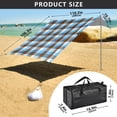 thumbnail image 4 of Portable Beach Tent Sun Shelter With Ground Pegs Water And Wind Resistant Sun Shade Canopy Angle Adjustable Blue Brown, 4 of 7