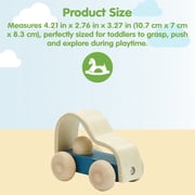 PlanToys® Vroom Truck Wooden Push Toy for Toddlers | Eco-Friendly Toddler Push Car for Indoor Play | Montessori Fine Motor Learning Toys for Kids
