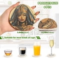 thumbnail image 3 of The Queen Of Egypt Front 6 Pcs Drink Coasters with Holder Absorbent Coasters Woven Coasters for Drinks Table Desk Protection Home Decor, 3 of 7