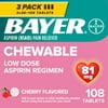 Bayer Chewable Aspirin Regimen Low Dose Pain Reliever Tablets, 81mg, Cherry, 108 Count