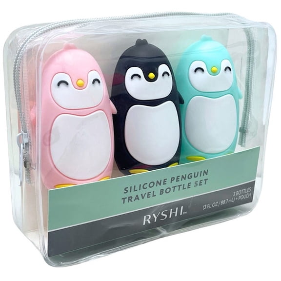 SILICONE PENGUIN TRAVEL BOTTLE SET RYSHI