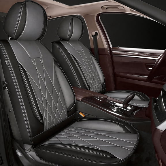 LAONNVIR Full Set Seat Covers Fit for Nissan Altima 2009-2025 Car Seat Covers Leather Breathable Waterproof Automotive Seat Protector Grey,Full Set(5Seat)