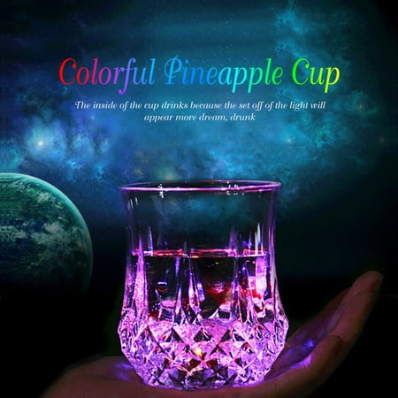 

Water Sensing LED Beer Cup Pineapple Carved Mug Old Fashioned Cocktail Beer Stein Wine Cup Party Club Bar DIY Decor Cup