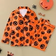 thumbnail image 2 of Yuncity Womens Halloween Pajamas Printed Collar Long Sleeve Long Pants Trendy Cute Pajama Sets Red S, 2 of 9