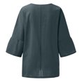 thumbnail image 4 of Womens Summer Tops 2023 3/4 Sleeve Crewneck Plain Blouses Dressy Casual Loose Fit Comfy Womens Fashion Tshirts Shirts, 4 of 6