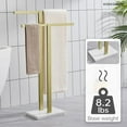 thumbnail image 5 of Bathroom Towel Rack 2-Tier Standing Towel Racks with Marble Base, Stainless Steel Freestanding Towel Bars, Thicken Steady Design, Brushed Gold THS0001-BG, 5 of 13