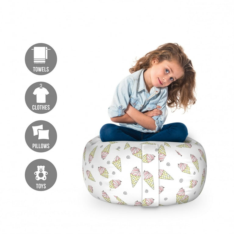 Ice Cream Storage Toy Bag Chair Strawberry Flavored Cones with
