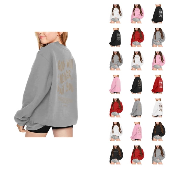Boys Girls Christian Sweatshirts 2025 Long Sleeve Crewneck Bible Verse Graphic Sweatshirt Kids Pullover Tops
