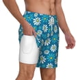 thumbnail image 3 of Balery Daisies Flowers Mens Swim Trunks Swim Shorts for Men Quick Dry Inseam Beach Shorts with Compression Liner Pocket-Small, 3 of 9