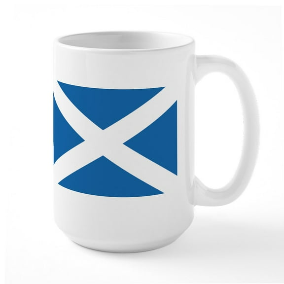 CafePress - Flag Of Scotland Large Mug - 15 oz Ceramic Large White Novelty Mug