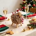 thumbnail image 4 of Edhome Christmas Wooden Sheep Figurine Festive Tabletop Window Display Shelf, A, 4 of 5