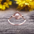thumbnail image 4 of 10k Rose Gold Morganite Halo Engagement Ring With Cushion Cut 1.50 Carat Milgrain Art Deco, 4 of 6