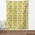 thumbnail image 4 of Ambesonne Spring Fabric by the Yard Upholstery, Modern Flowers and Petals, 5 Yards, Pale Earth Yellow Pink, 4 of 5